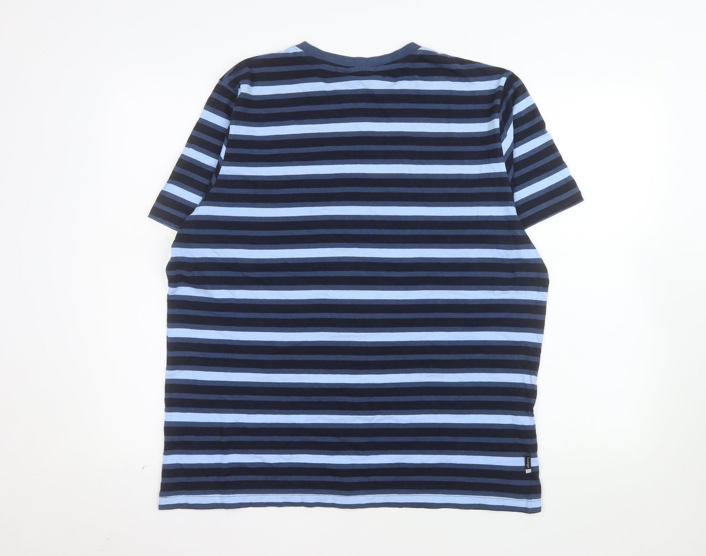 Slazenger Men's Blue Striped Cotton Crew Neck T-Shirt L