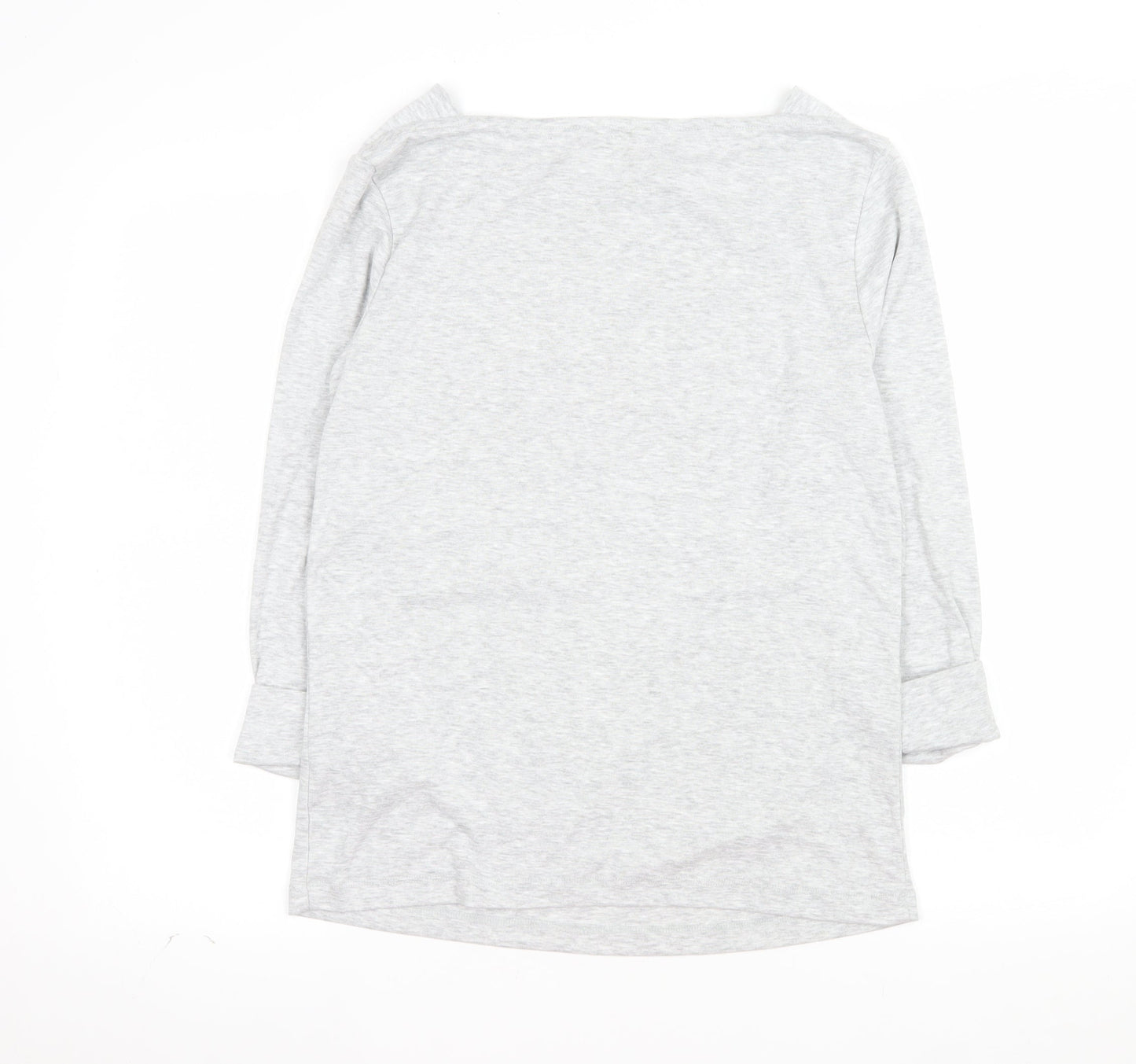 Cotton Traders Women's Grey Long Sleeve Boat Neck Top Size 14