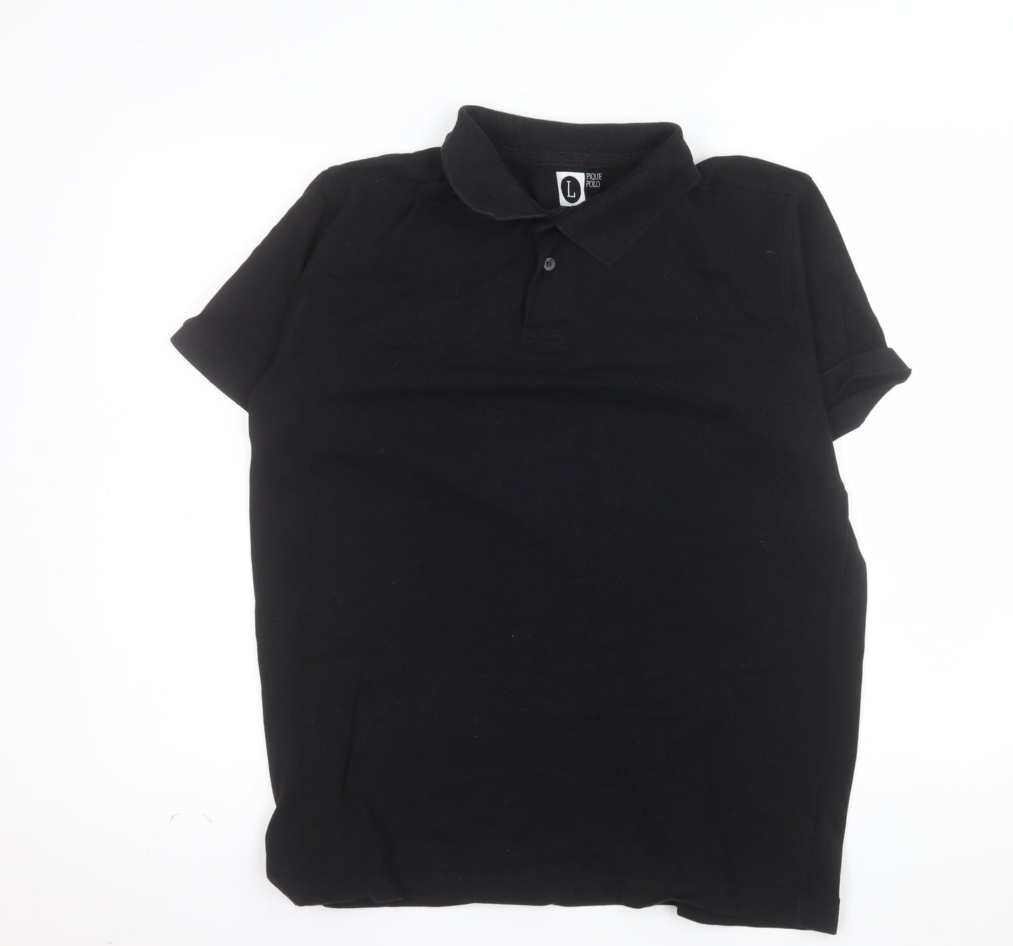 Cedar Wood State Men's Black Cotton Polo Shirt Size L