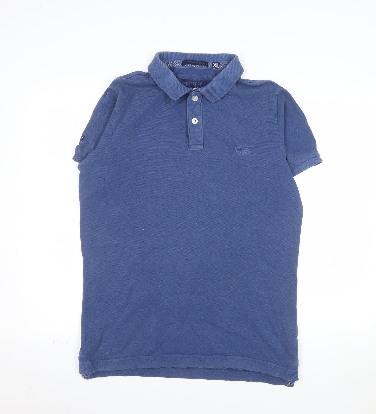 Superdry Men's Blue Classic Pique Polo Shirt XL Cotton