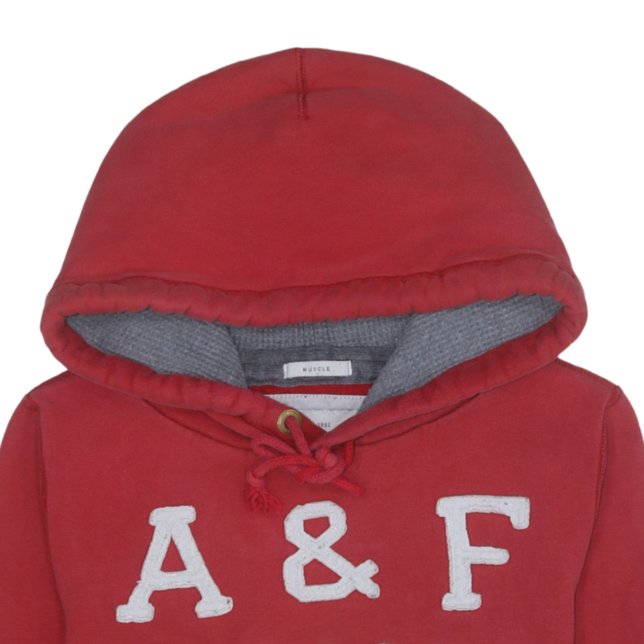 Abercrombie & Fitch Men's Red Pullover Hoodie M Muscle Fit