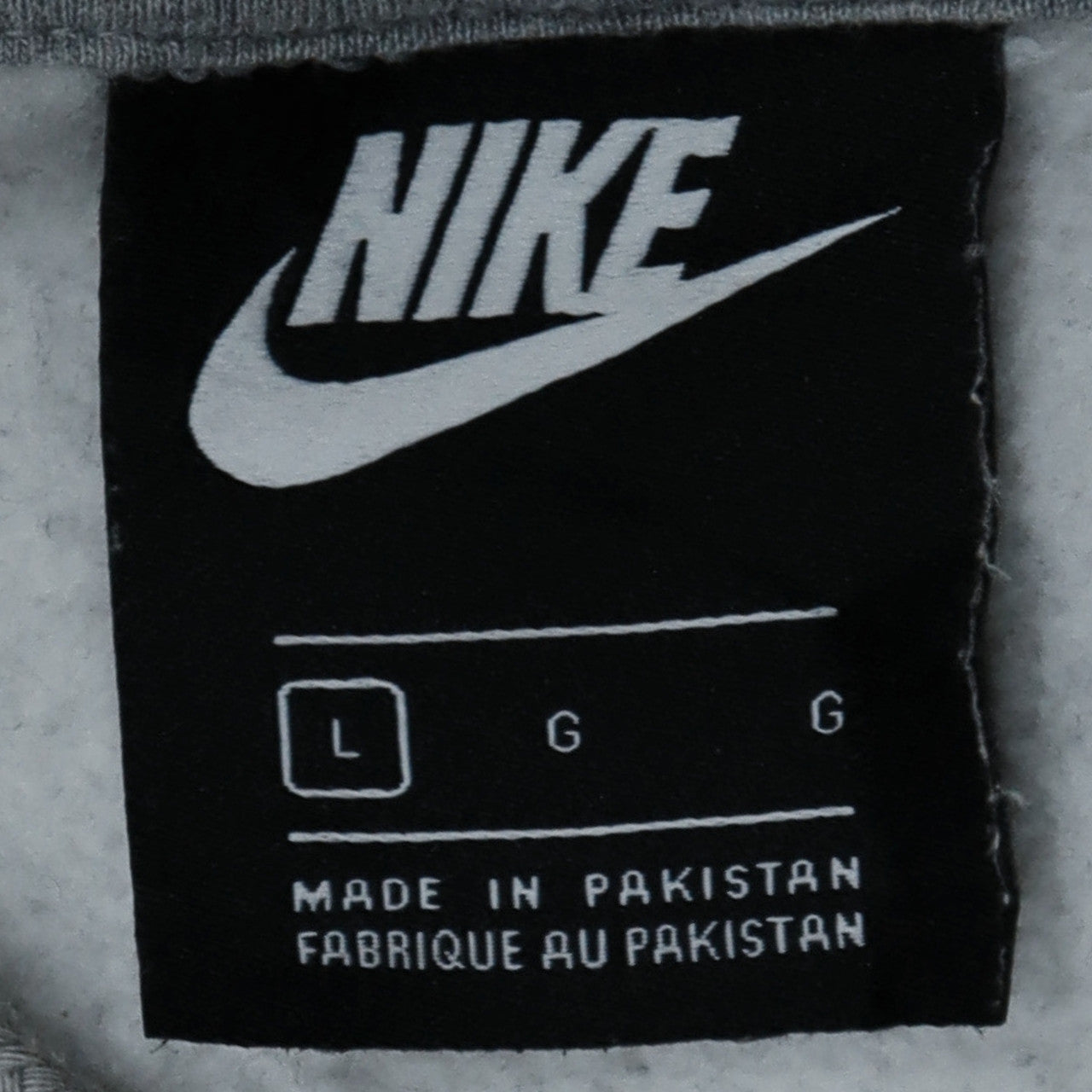 Nike Men's Grey Pullover Hoodie L Regular Fit Fleece Logo
