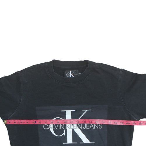 Calvin Klein Jeans Men's Black M Crew Neck Logo Sweatshirt