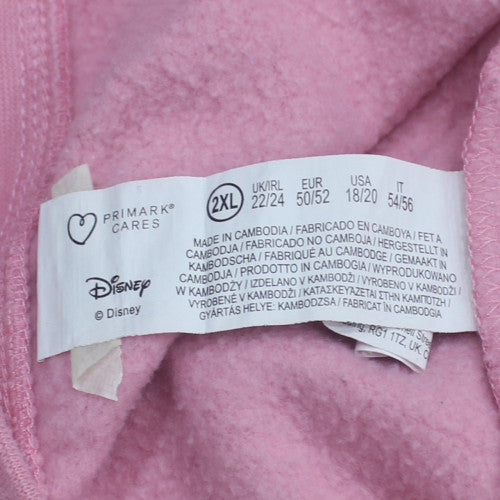 Disney Women Pink Minnie Mouse 2XL Pullover Sweatshirt