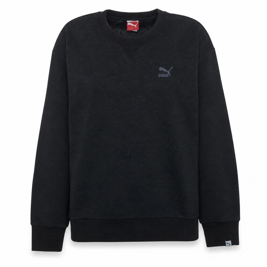 Puma Women Black Crew Neck Pullover Sweatshirt Size L