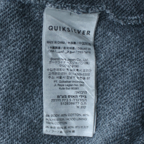 Quiksilver Men's Blue Striped Pullover Hoodie Size S