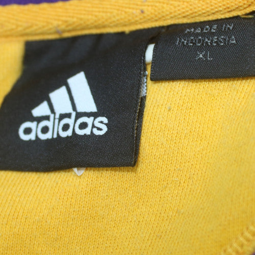 Adidas Men’s Yellow Lakers Pullover Sweatshirt XL Logo Sportswear