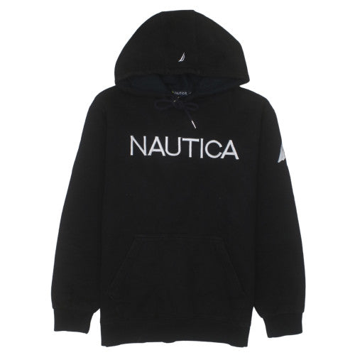 Nautica Men's Black Embroidered Logo Pullover Hoodie L