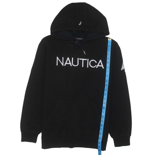 Nautica Men's Black Embroidered Logo Pullover Hoodie L