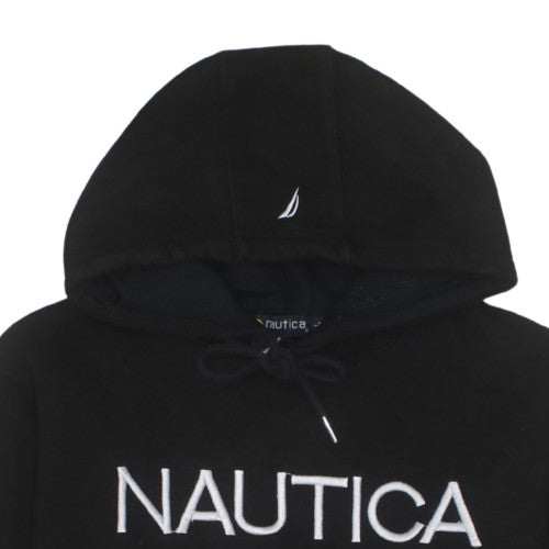 Nautica Men's Black Embroidered Logo Pullover Hoodie L