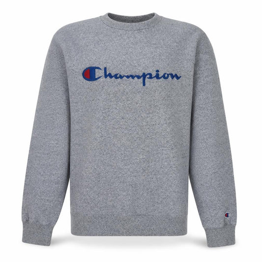 Champion Men's Grey Crew Neck Logo Sweatshirt Size S