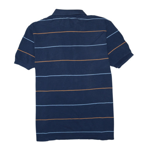Chaps Men's Navy Blue Striped Cotton Polo Shirt XL Classic Fit