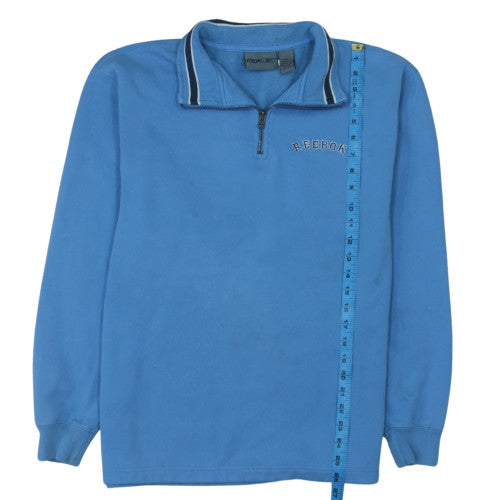 Reebok Mens Blue 1/4 Zip Sweatshirt Size M Collared Sports Top