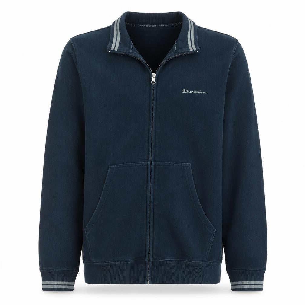 Champion Mens Blue Full Zip Sweatshirt Large Fleece Athletic