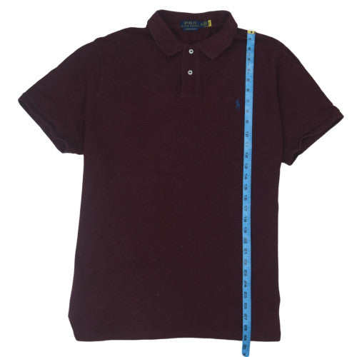 Ralph Lauren Men's Burgundy Custom Slim Fit Cotton Polo Shirt XXL