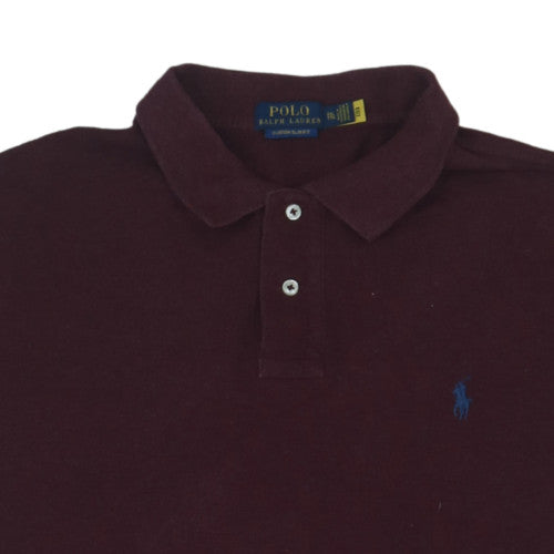 Ralph Lauren Men's Burgundy Custom Slim Fit Cotton Polo Shirt XXL