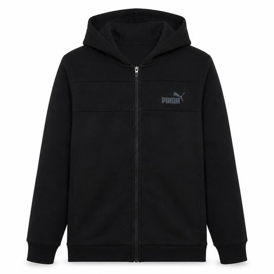 Puma Men's Black Full Zip Hoodie Size L Fleece Hooded Sweatshirt