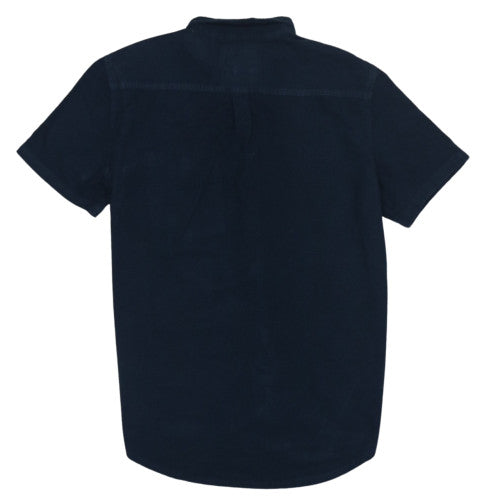 Quiksilver Men's Blue Cotton Short Sleeve Button-Up Shirt M