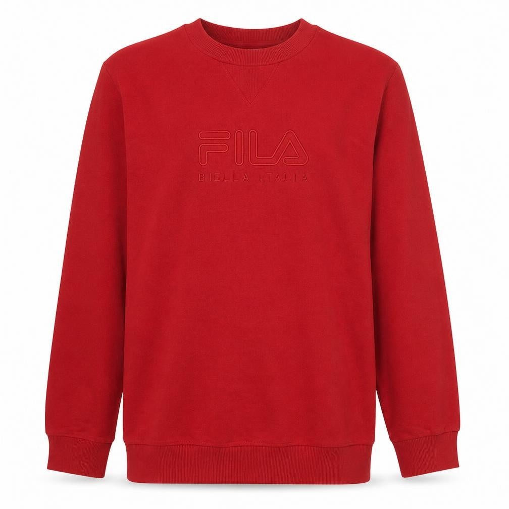 Fila Mens Red Crew Neck Pullover Sweatshirt Size L