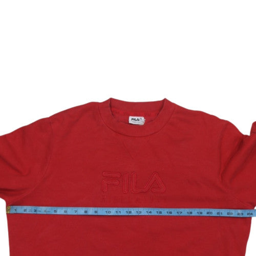 Fila Mens Red Crew Neck Pullover Sweatshirt Size L