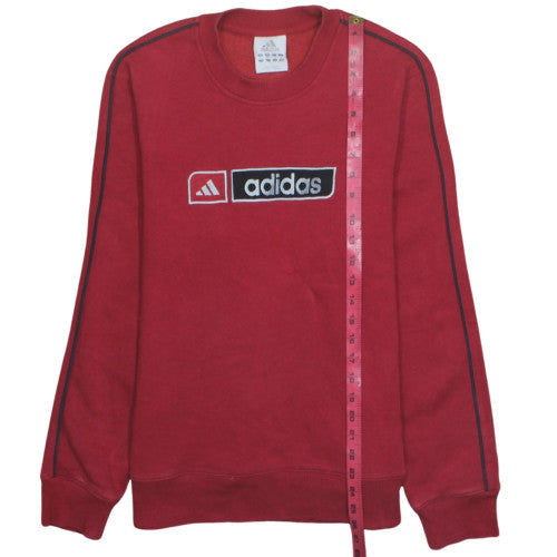 Adidas Men's Red Logo Crew Neck Pullover Sweatshirt Size L