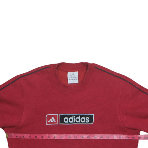Adidas Men's Red Logo Crew Neck Pullover Sweatshirt Size L