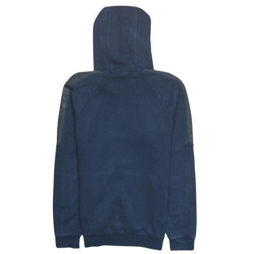 Emporio Armani EA7 Men Blue Pullover Hoodie Medium Hooded Fleece