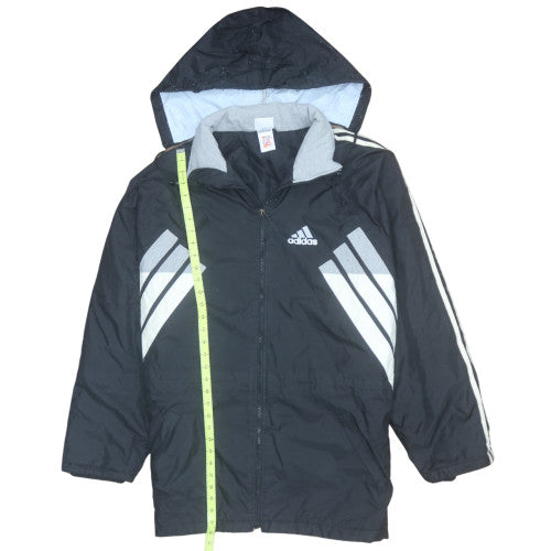 Adidas Men's Black L Lined Hooded Sports Windbreaker Jacket