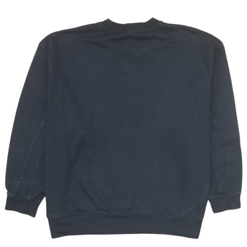 Adidas Womens Black Crew Neck Pullover Sweatshirt UK 16 Lined Cotton Blend