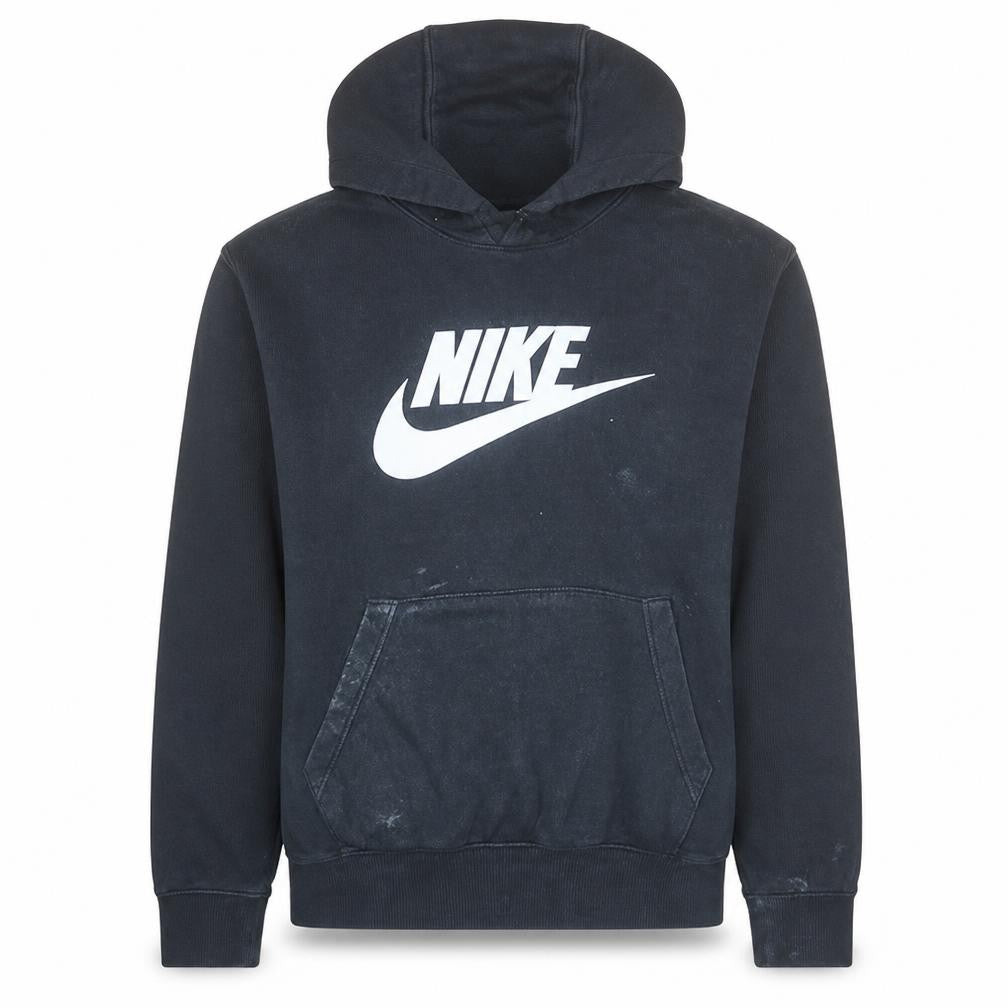 Nike Womens Black Large Pullover Hoodie Sweatshirt Logo Cotton Blend
