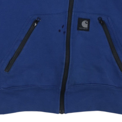 Carhartt Men's Blue Full Zip Hoodie Size L Heavyweight Cotton
