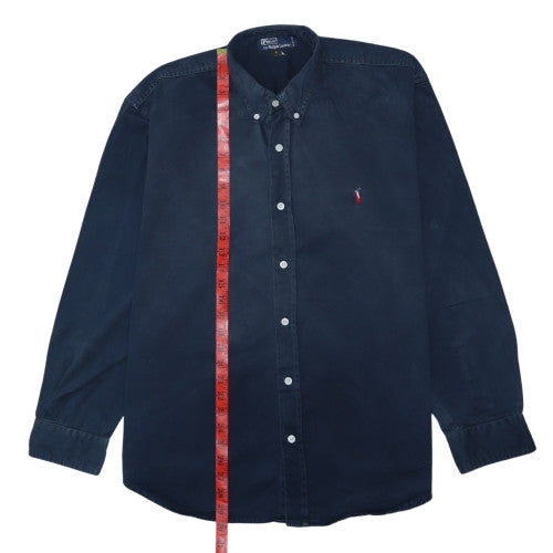 Ralph Lauren Men's Blue Long Sleeve Button-Down Cotton Shirt L
