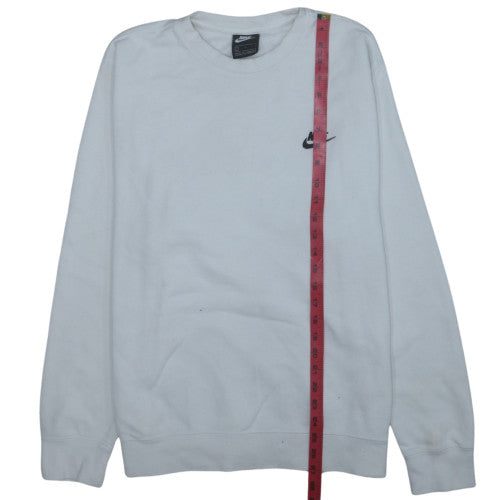 Nike Men's White L Crew Neck Pullover Sweatshirt Classic Sports Style