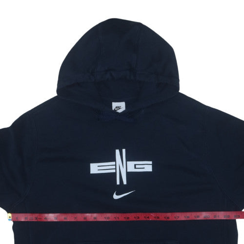 Nike Men's Blue Pullover Hoodie L Sports Graphic Fleece ENG Logo
