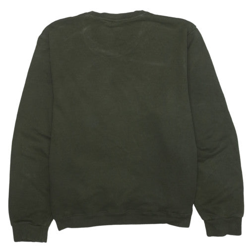 Adidas Mens Green Logo Crew Neck Pullover Sweatshirt Size L