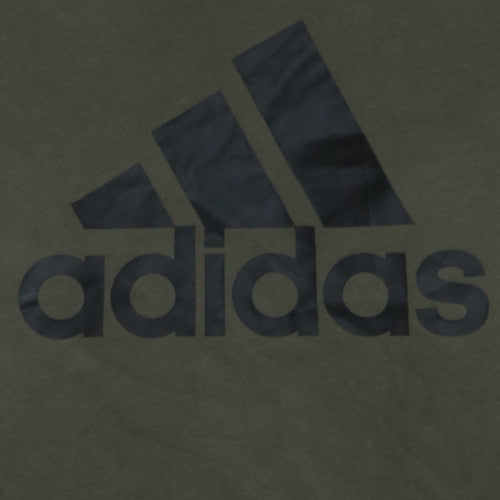 Adidas Mens Green Logo Crew Neck Pullover Sweatshirt Size L