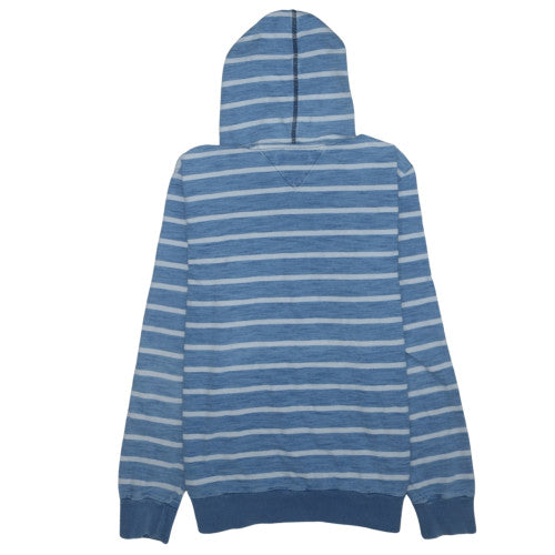 Tommy Hilfiger Men’s Blue Striped Pullover Hoodie XL Vintage Fit