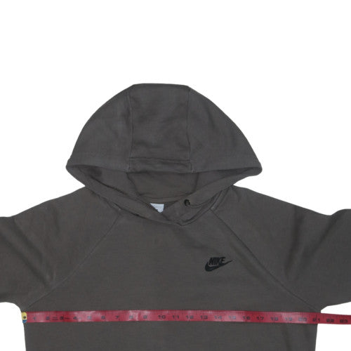 Nike Men’s Grey Pullover Hoodie Size M Fleece Logo Sweatshirt