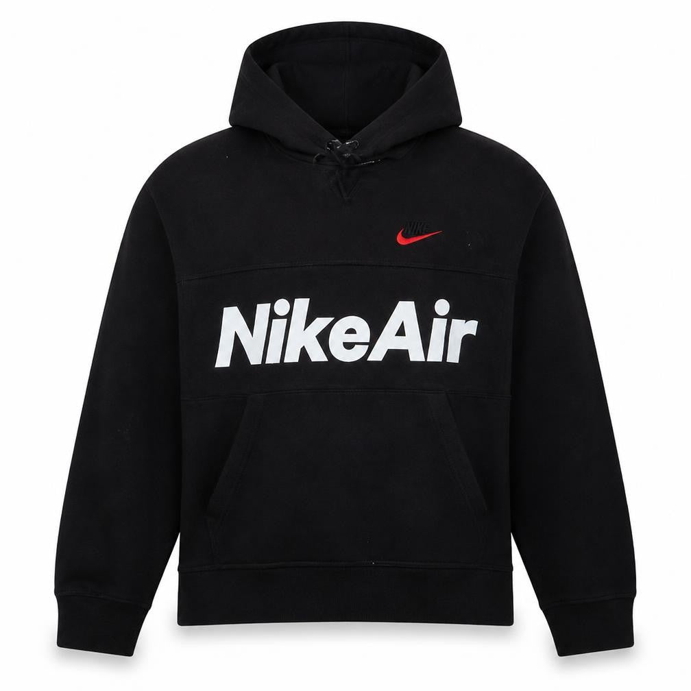 Nike Womens Black Large Pullover Hoodie with Logo Print