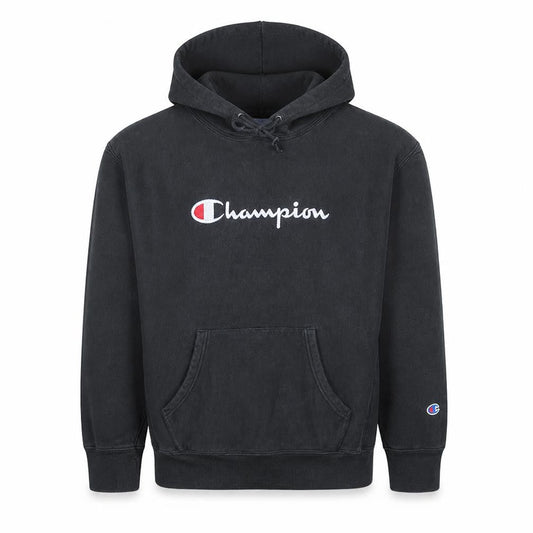 Champion Men's Black Embroidered Logo Pullover Hoodie Size M
