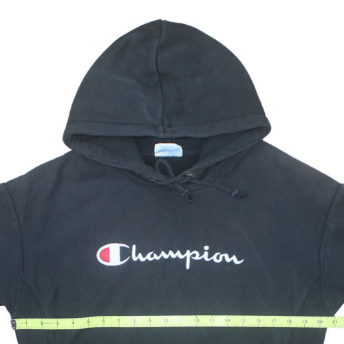 Champion Men's Black Embroidered Logo Pullover Hoodie Size M