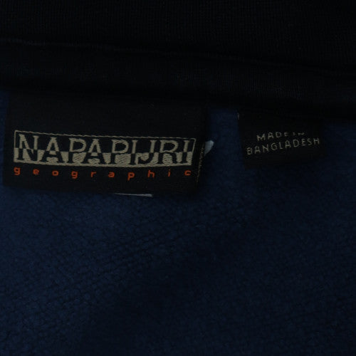 Napapijri Men's Blue 1/2 Zip Fleece Hoodie Size S