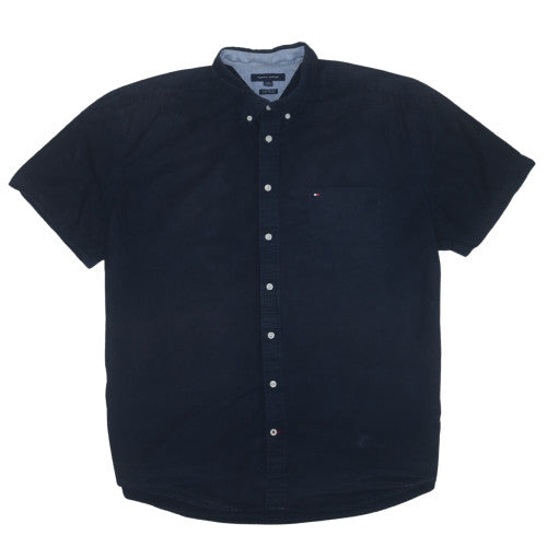 Tommy Hilfiger Men’s Blue 2XL Classic Fit Short Sleeve Button-Up Shirt