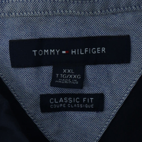 Tommy Hilfiger Men’s Blue 2XL Classic Fit Short Sleeve Button-Up Shirt