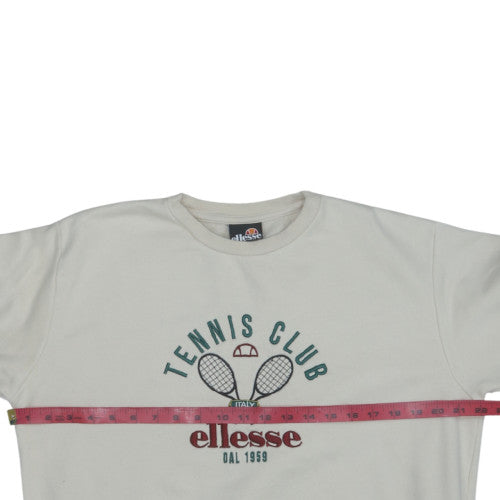 Ellesse Women's Beige Crew Neck Tennis Club Sweatshirt UK 8