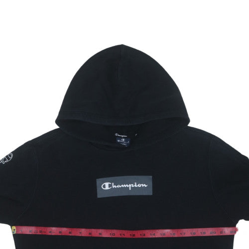Champion Men's Black Pullover Hoodie L Regular Fit Logo Fleece