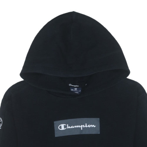 Champion Men's Black Pullover Hoodie L Regular Fit Logo Fleece