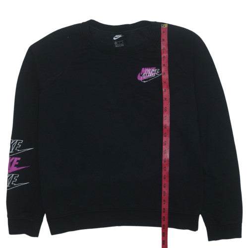 Nike Women Black XL Pullover Sweatshirt with Logo Print