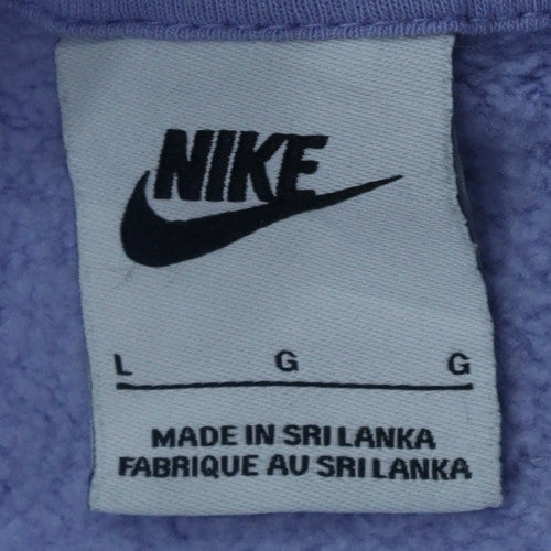 Nike Women Purple Pullover Hoodie L Cotton Blend Casual Sweatshirt