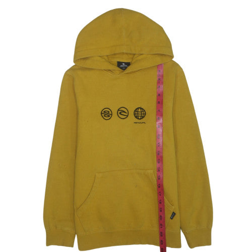 Rip Curl Womens Yellow Pullover Hoodie Size 12 Cotton Blend